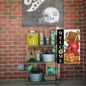 Fall Football Welcome Garden Flags 12 x 18 Inch Vertical Double Sided 🏈🍁